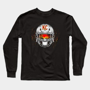 KC Football Helmet Long Sleeve T-Shirt